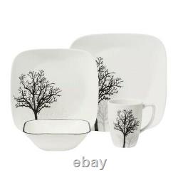 Corelle Square Timber Shadows 16-Piece Dinnerware Set Free shipping