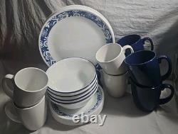 Corelle Vitrelle True Blue Retired USA 32 Piece Set