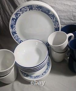 Corelle Vitrelle True Blue Retired USA 32 Piece Set
