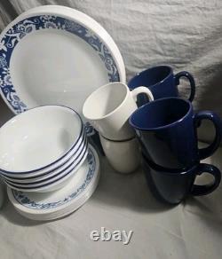 Corelle Vitrelle True Blue Retired USA 32 Piece Set