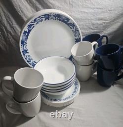 Corelle Vitrelle True Blue Retired USA 32 Piece Set