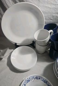 Corelle Vitrelle True Blue Retired USA 32 Piece Set