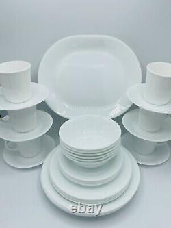 Corelle Winter Frost White 37 Pc Dinnerware Set For 6 Plates bowls mugs platter