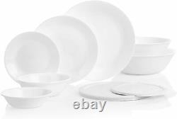 Corelle Winter Frost White Dinnerware Set, 78 Piece Set, Service for 12, Glass