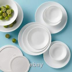 Corelle Winter Frost White Dinnerware Set, 78 Piece Set, Service for 12, Glass