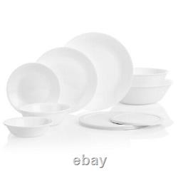 Corelle Winter Frost White Dinnerware Set, 78 Piece Set, Service for 12, Glass