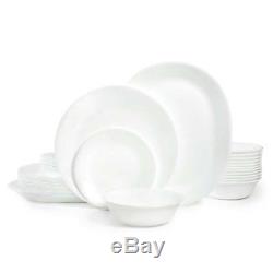 Corelle Winter Frost White Dinnerware Set with Lids (38-Piece, Service for 12)
