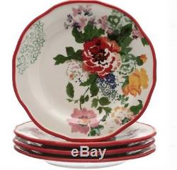 Country Garden Dinnerware Set of 24 Serves 8 Dishes Plates Bowls Floral White Re