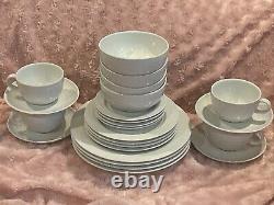 Crate & Barrel ROULETTE WHITE Set Of 24 Dinner Set Spal Porcelain Portugal