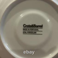 Crate & Barrel ROULETTE WHITE Set Of 24 Dinner Set Spal Porcelain Portugal