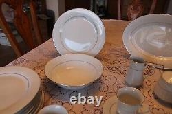 Crown Ming Fine China Vintage Royal Palm Pattern 44 Piece Dinnerware Grouping