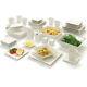 DINNERWARE SET 45-Piece Service for 6 Oven-to-Table Square White Stoneware