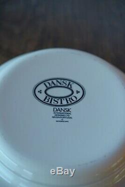 Dansk Bistro Dinnerware Set, Great Condition, White & Blue Danish Modern Design