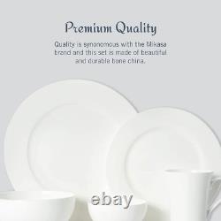 Delray 40-Piece White Dinnerware Set, Service for 8, Dining Set