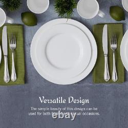 Delray 40-Piece White Dinnerware Set, Service for 8, Dining Set