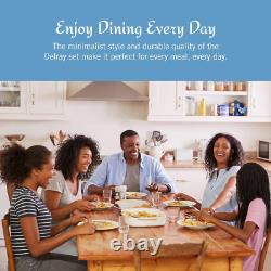 Delray 40-Piece White Dinnerware Set, Service for 8, Dining Set