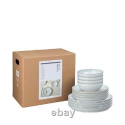 Denby White Speckle 12 Piece Tableware Set