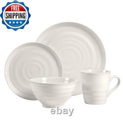 Dinner Service Set Farmhouse 16-Piece Dinnerware Set White Home Kitchen Dinning