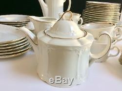Dinner set White Gold Plate Sets Dish Dinnerware sets Seltmann vintage Tea set