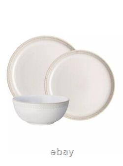 Dinnerware 12pc Set England Dinner & Salad Plate Bowl Denby Natural Canvas $430