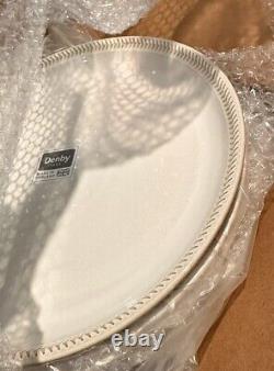 Dinnerware 12pc Set England Dinner & Salad Plate Bowl Denby Natural Canvas $430