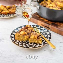 Dinnerware Black & White Medallion Stoneware 12 Piece Set Dinner Service Sets