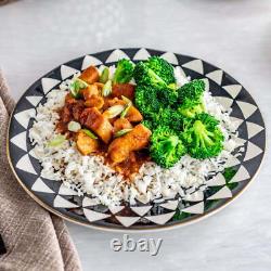 Dinnerware Black & White Medallion Stoneware 12 Piece Set Dinner Service Sets