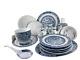 Dinnerware China Traditional Blue and White Plate Set
