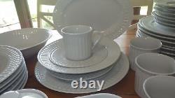 Dinnerware Italiana Porcelain White JC Penny service 8 44 pieces + hostess pc