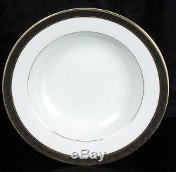 Dinnerware Serving Set 36 Pieces Porcelain Lillyana Pattern Gold/Platinum Combo