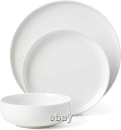 Dinnerware Set, 24 Seven White 18-Piece Dinnerware Set, Service for 6, Porcelain