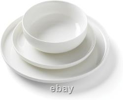 Dinnerware Set, 24 Seven White 18-Piece Dinnerware Set, Service for 6, Porcelain