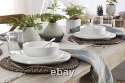 Dinnerware Set, 24 Seven White 18-Piece Dinnerware Set, Service for 6, Porcelain