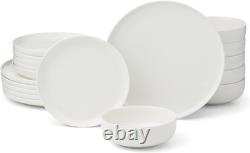 Dinnerware Set, 24 Seven White 18-Piece Dinnerware Set, Service for 6, Porcelain