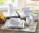Dinnerware Set 32 Pc Square White Porcelain Kitchen Plates Dishes Service Mugs