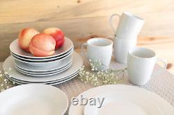 Dinnerware Set 32 Piece Service for 8 Plates Bowls Mug Round Porcelain Tableware