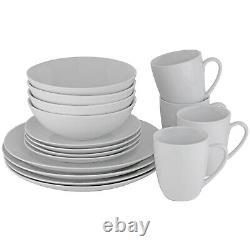 Dinnerware Set 32 Piece Service for 8 Plates Bowls Mug Round Porcelain Tableware