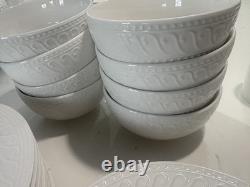 Dinnerware Set 32 Piece Service for 8 White Porcelain Pfaltzgraff Sylvia Plates