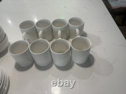 Dinnerware Set 32 Piece Service for 8 White Porcelain Pfaltzgraff Sylvia Plates