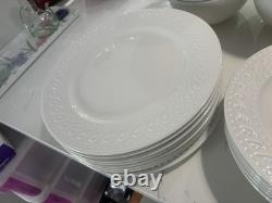 Dinnerware Set 32 Piece Service for 8 White Porcelain Pfaltzgraff Sylvia Plates