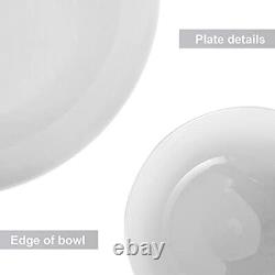 Dinnerware Set, 40-Piece Service For 8, with Dinner Plates, 40 Pieces Set White