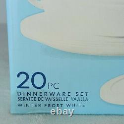 Dinnerware Set Corelle Livingware 20 Pieces In Winter Frost White Service for 5