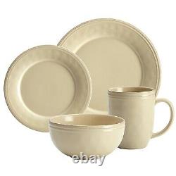 Dinnerware Set Cream Color Ceramic Plate Bowl Mug Dinner Dishes 16 Piece Set