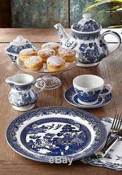 Dinnerware Set For 4 Blue White Plates Bowels Cups Saucers 20 Piece China Set