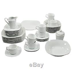 Dinnerware Set Kitchen Dinner Banquet Square White Porcelain 45 Modern Piece