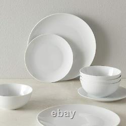 Dinnerware Set Meal Soup Plates Dishes Bowls Kitchenware White Coupe 18-Piece