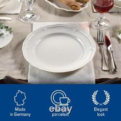 Dinnerware Set Porcelain Creamy White 18 Piece for Six Dishwasher Safe