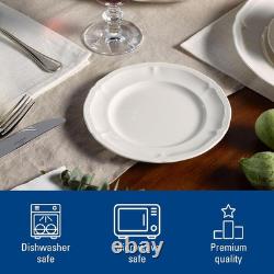Dinnerware Set Porcelain Creamy White 18 Piece for Six Dishwasher Safe