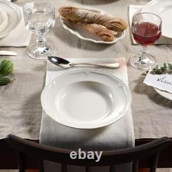 Dinnerware Set Porcelain Creamy White 18 Piece for Six Dishwasher Safe