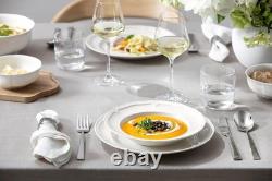 Dinnerware Set Porcelain Creamy White 18 Piece for Six Dishwasher Safe